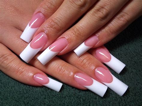 white tip long nails